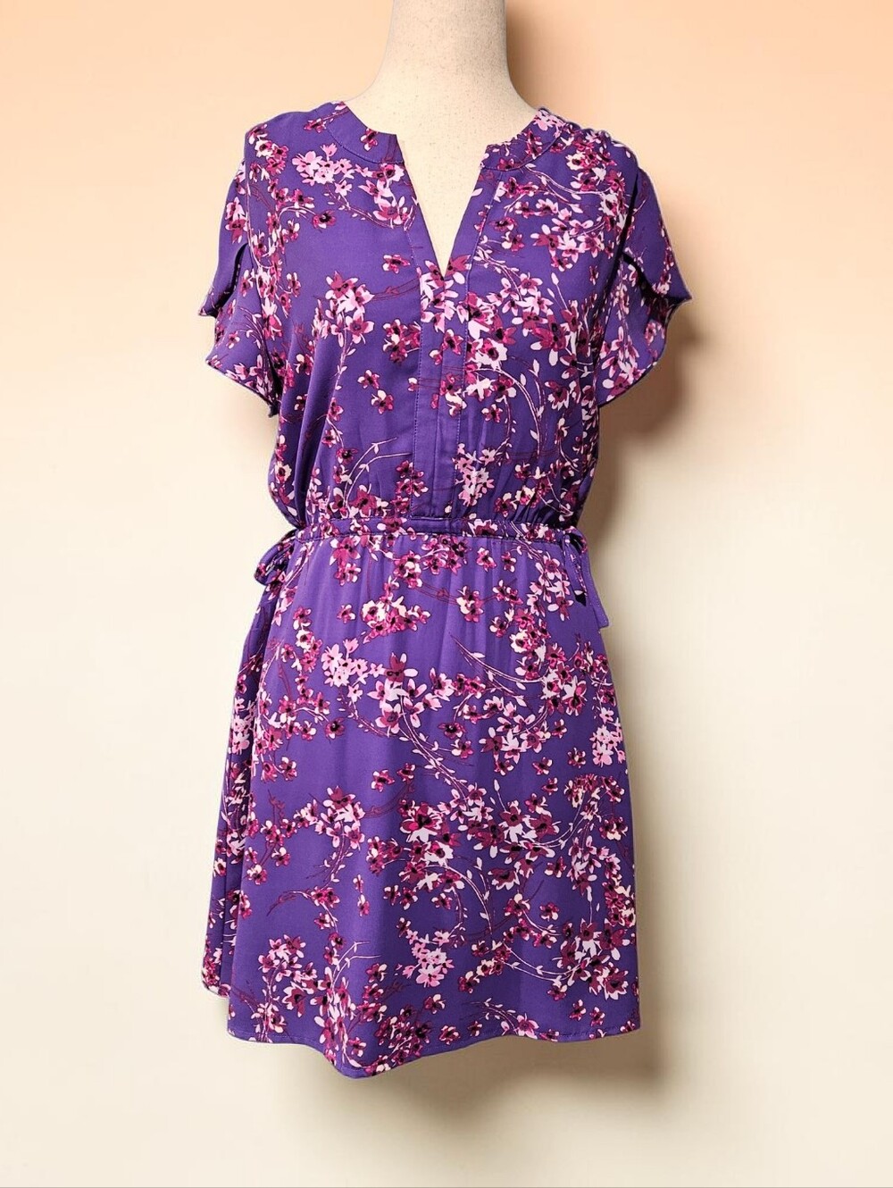 41 Hawthorn Purple Floral Dress - Size Small Petite